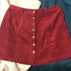 Maroon Corduroy/Velvet Skirt